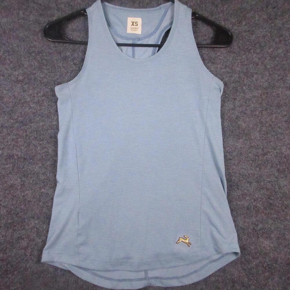 Tracksmith Tank Top Womens XS Blue Racerback Scoop Neck Running Athletic Jersey
